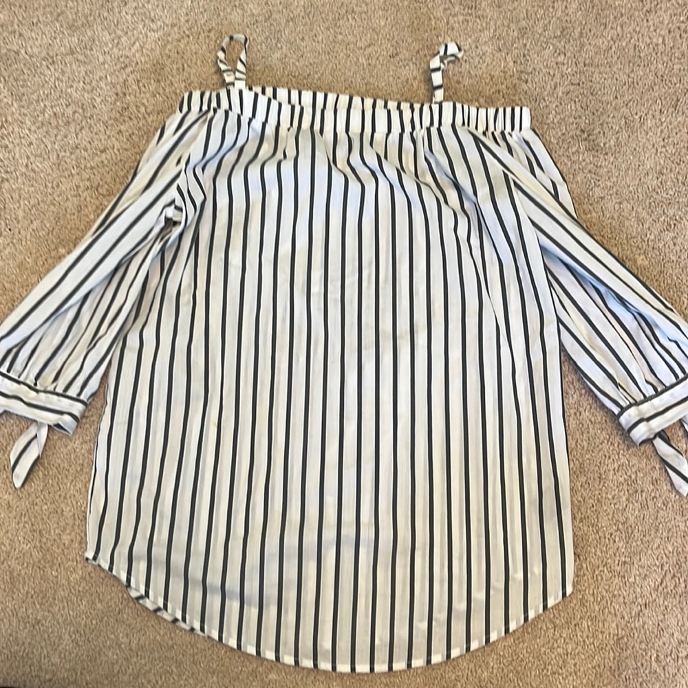 grey and white striped long sleeve